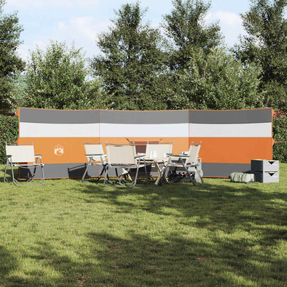 Vindskjerm for camping grå og oransje 508x130 cm vanntett