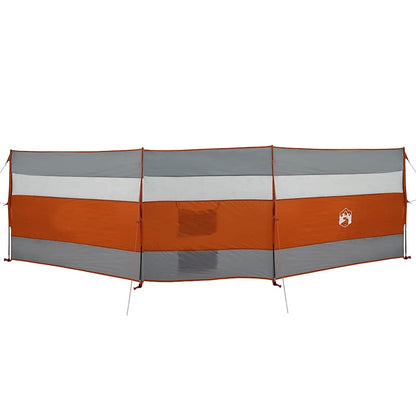 Vindskjerm for camping grå og oransje 508x130 cm vanntett