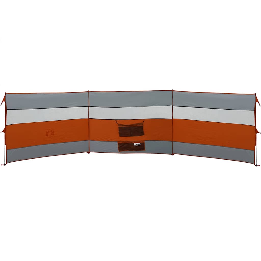 Vindskjerm for camping grå og oransje 508x130 cm vanntett