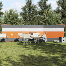 Vindskjerm for camping grå og oransje 508x130 cm vanntett