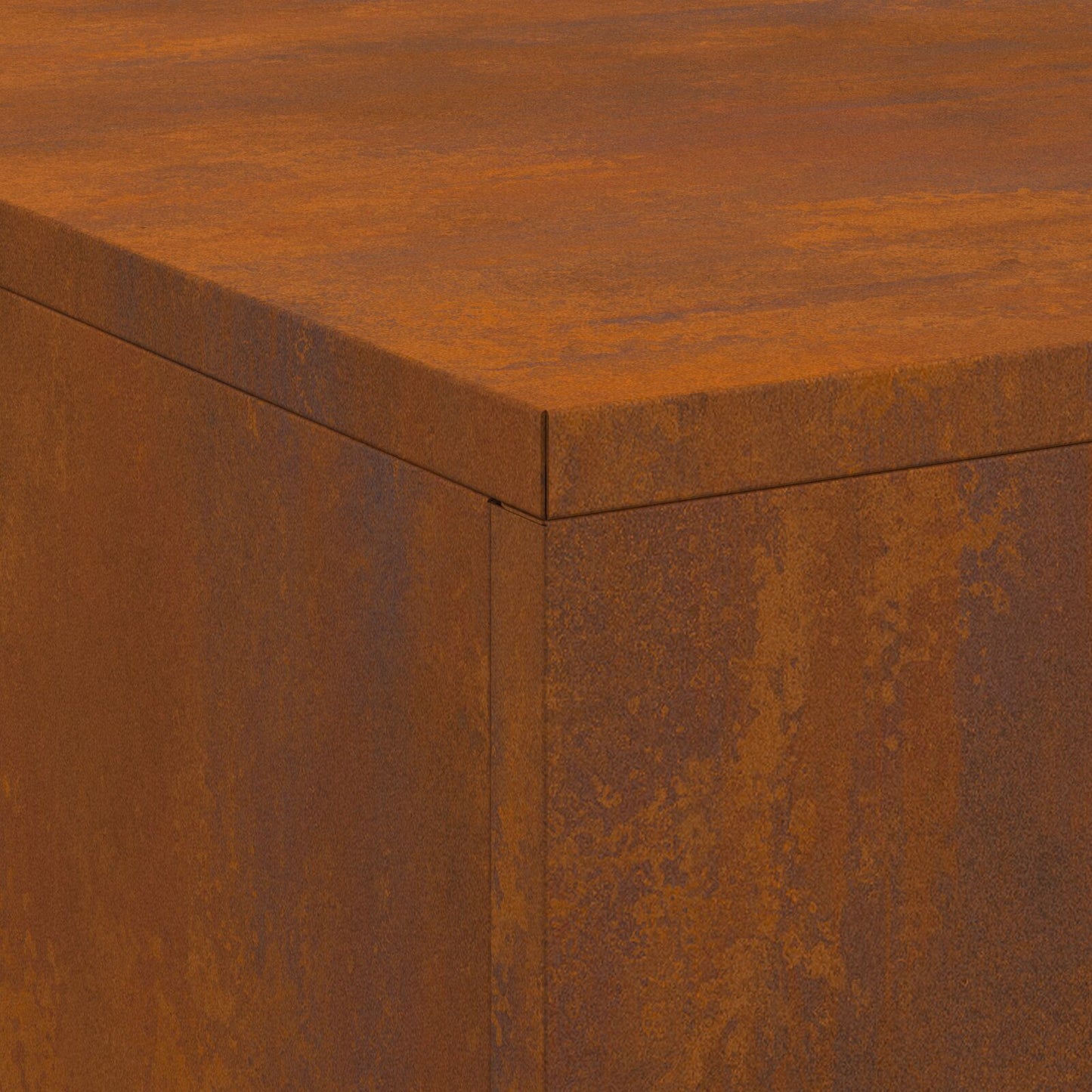 Bålplass med vedlagring 100x100x30 cm Værbestandig stål
