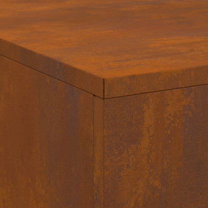 Bålplass med vedlagring 100x100x30 cm Værbestandig stål