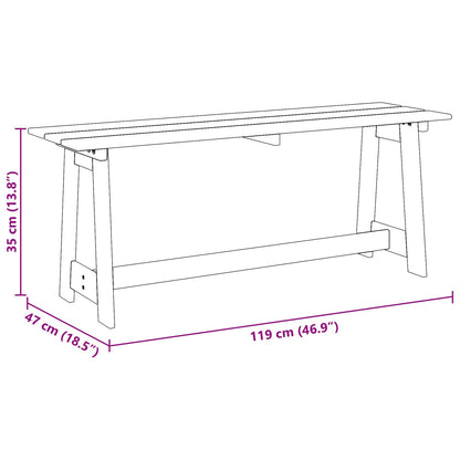 Utendørsbenk Akasie 119x35x47 cm Solid Tre Furu