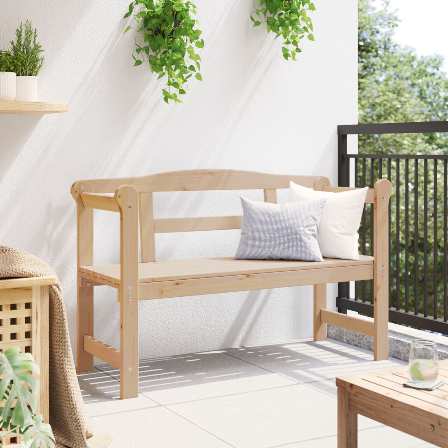 Utendørs Benk 119x76x44 cm Heltre Furu