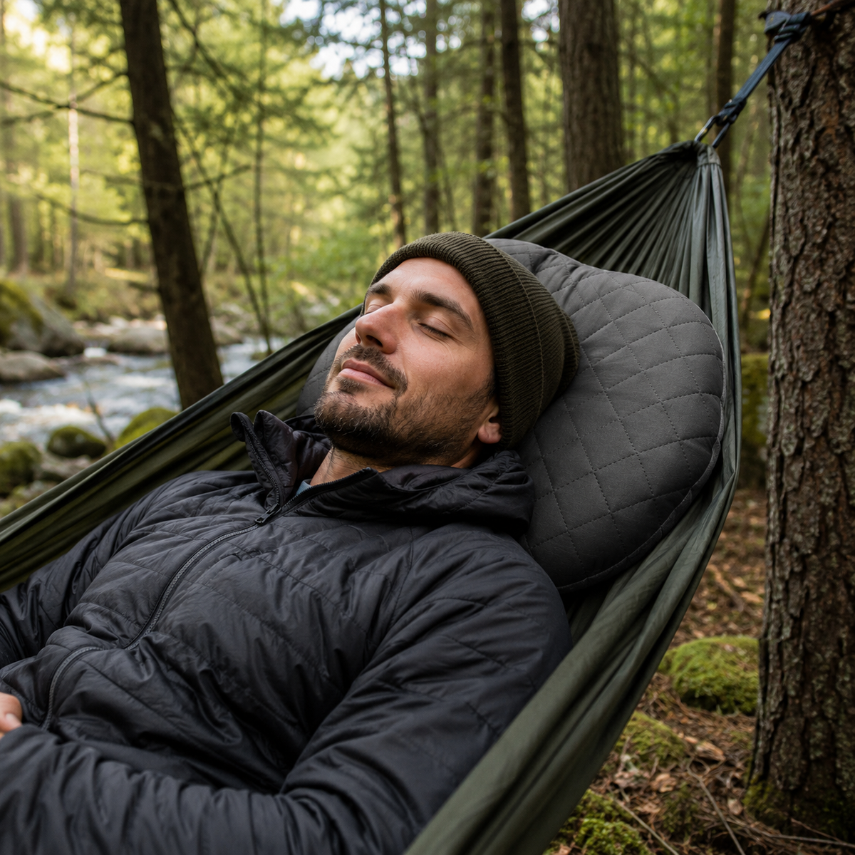 Oppblåsbar campingpute 175 g – ultralett pute til telt og tur